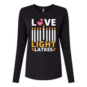 Hanukkah Love Light Latkes Gift Womens Cotton Relaxed Long Sleeve T-Shirt