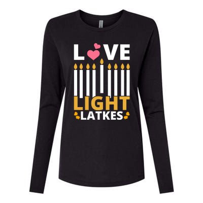 Hanukkah Love Light Latkes Gift Womens Cotton Relaxed Long Sleeve T-Shirt