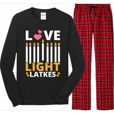 Hanukkah Love Light Latkes Gift Long Sleeve Pajama Set