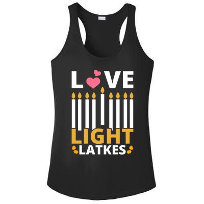 Hanukkah Love Light Latkes Gift Ladies PosiCharge Competitor Racerback Tank