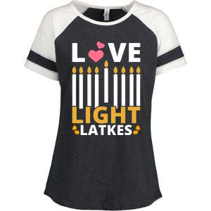 Hanukkah Love Light Latkes Gift Enza Ladies Jersey Colorblock Tee