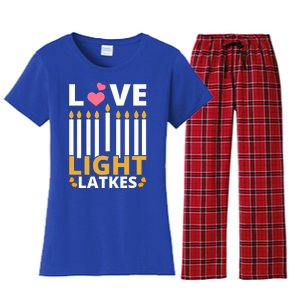 Hanukkah Love Light Latkes Gift Women's Flannel Pajama Set