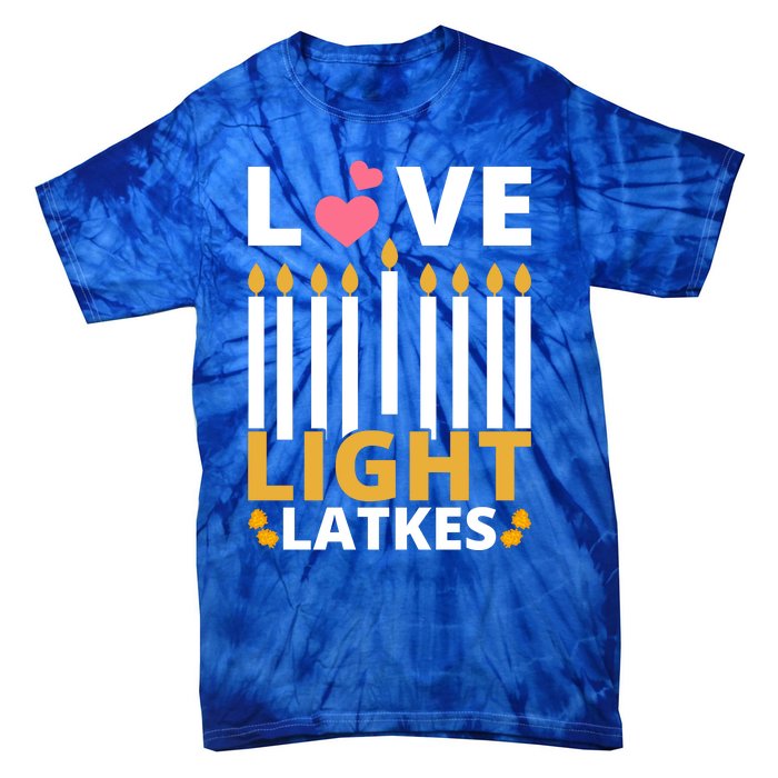 Hanukkah Love Light Latkes Gift Tie-Dye T-Shirt