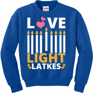 Hanukkah Love Light Latkes Gift Kids Sweatshirt