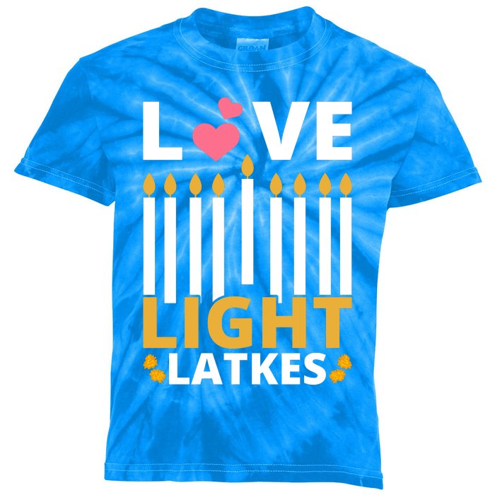 Hanukkah Love Light Latkes Gift Kids Tie-Dye T-Shirt