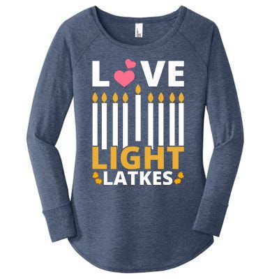 Hanukkah Love Light Latkes Gift Women's Perfect Tri Tunic Long Sleeve Shirt