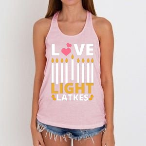 Hanukkah Love Light Latkes Gift Women's Knotted Racerback Tank