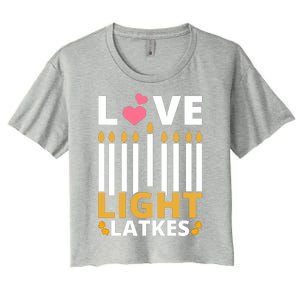 Hanukkah Love Light Latkes Gift Women's Crop Top Tee