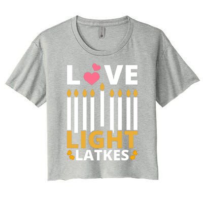 Hanukkah Love Light Latkes Gift Women's Crop Top Tee