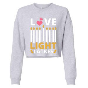 Hanukkah Love Light Latkes Gift Cropped Pullover Crew