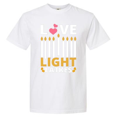 Hanukkah Love Light Latkes Gift Garment-Dyed Heavyweight T-Shirt