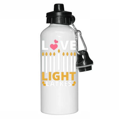 Hanukkah Love Light Latkes Gift Aluminum Water Bottle