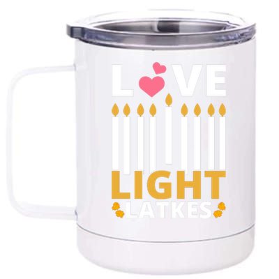 Hanukkah Love Light Latkes Gift 12 oz Stainless Steel Tumbler Cup