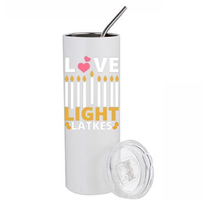 Hanukkah Love Light Latkes Gift Stainless Steel Tumbler