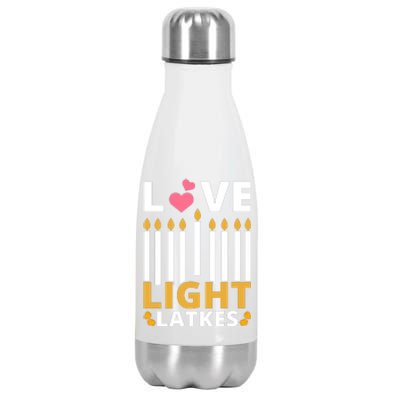 Hanukkah Love Light Latkes Gift Stainless Steel Insulated Water Bottle