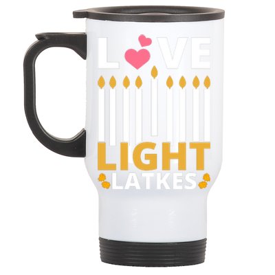 Hanukkah Love Light Latkes Gift Stainless Steel Travel Mug