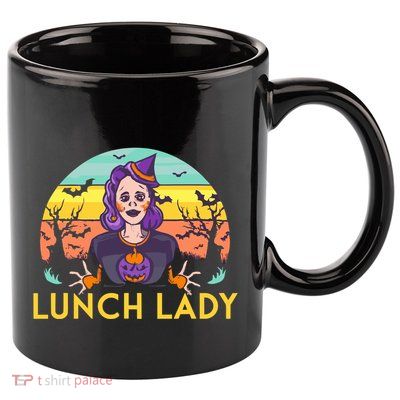 Halloween Lunch Lady Cafeteria Spooky Lunch Lady Halloween 11oz C Handle Ceramic Mug