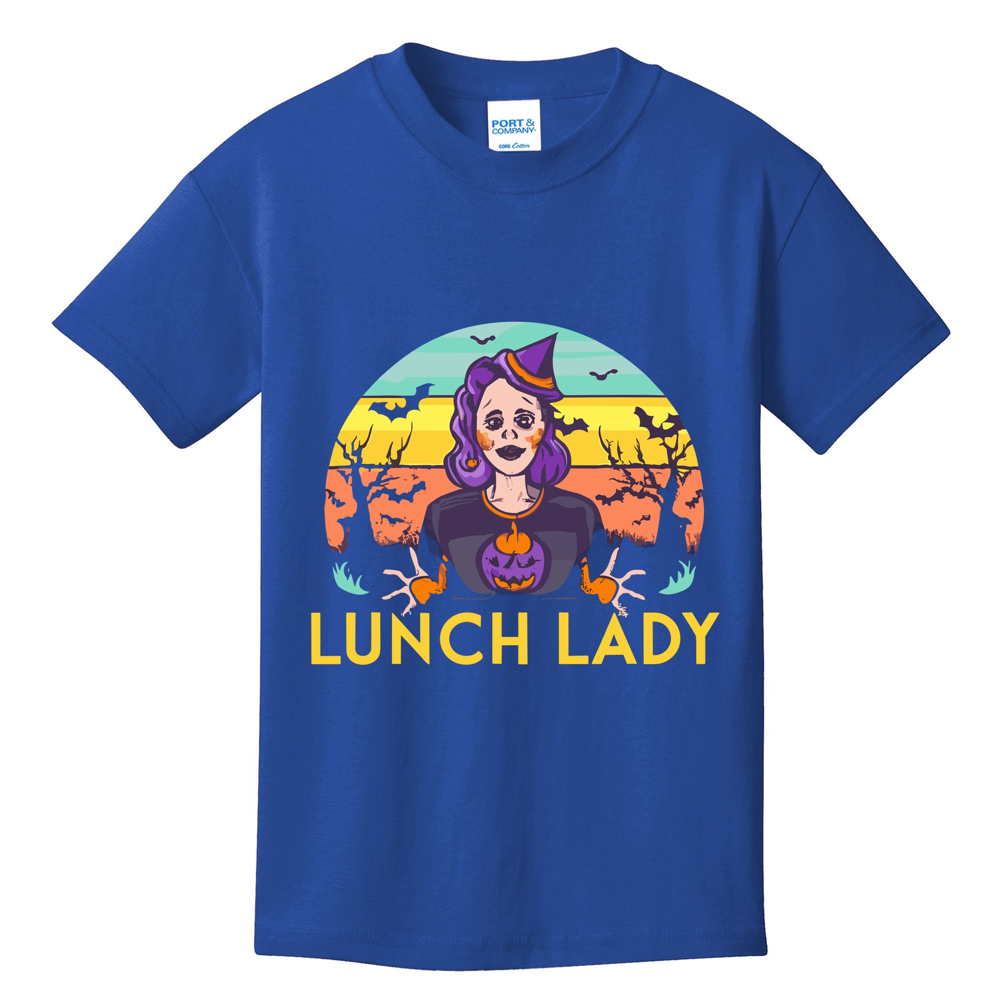 Halloween Lunch Lady Cafeteria Spooky Lunch Lady Halloween Kids T-Shirt