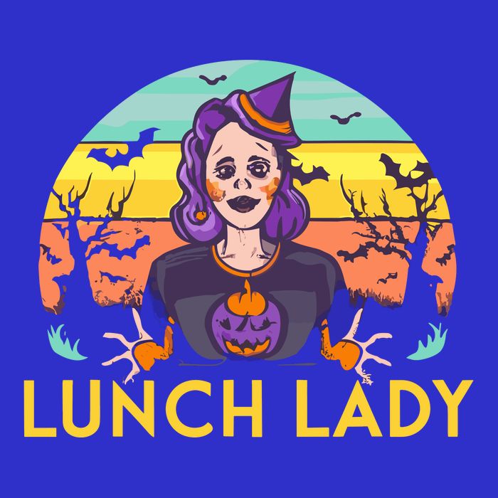 Halloween Lunch Lady Cafeteria Spooky Lunch Lady Halloween Kids T-Shirt