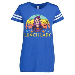 Halloween Lunch Lady Cafeteria Spooky Lunch Lady Halloween Enza Ladies Jersey Football T-Shirt