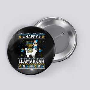 Happy Llamakkah Llama Alpaca Hanukkah Ugly Sweater Chanukah  Button