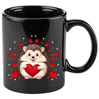 Hedgehog Lover Love Hearts Hedgehog Valentines Day Gift 11oz C Handle Ceramic Mug