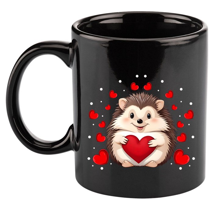 Hedgehog Lover Love Hearts Hedgehog Valentines Day Gift 11oz C Handle Ceramic Mug