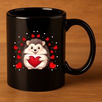 Hedgehog Lover Love Hearts Hedgehog Valentines Day Gift 11oz C Handle Ceramic Mug