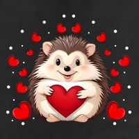 Hedgehog Lover Love Hearts Hedgehog Valentines Day Gift 11oz C Handle Ceramic Mug