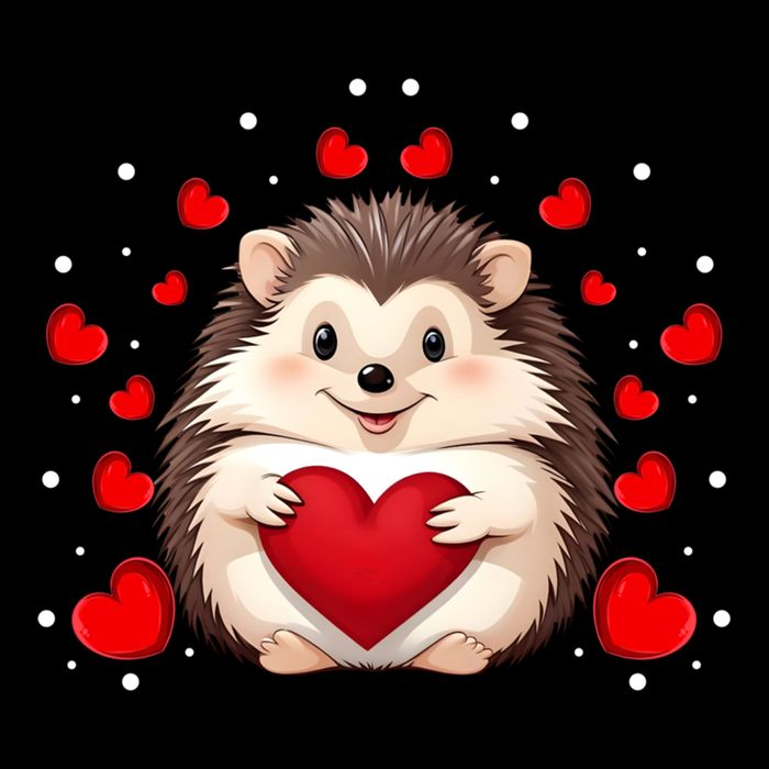 Hedgehog Lover Love Hearts Hedgehog Valentines Day Gift Drawstring Bag