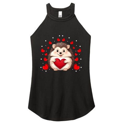 Hedgehog Lover Love Hearts Hedgehog Valentines Day Gift Women's Perfect Tri Rocker Tank