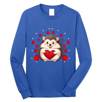 Hedgehog Lover Love Hearts Hedgehog Valentines Day Gift Long Sleeve Shirt