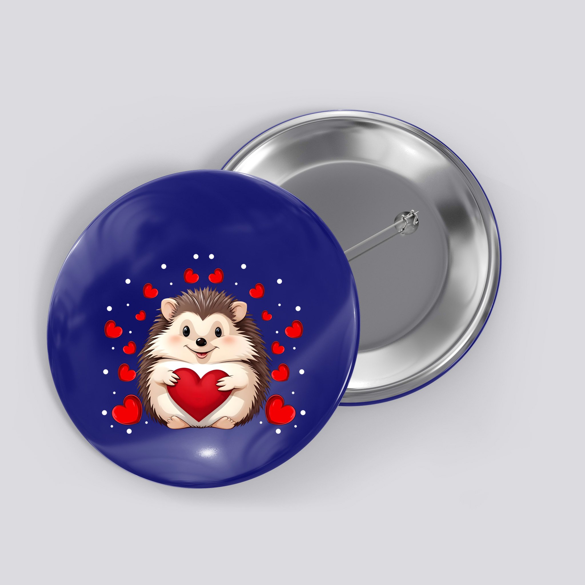 Hedgehog Lover Love Hearts Hedgehog Valentines Day Gift Button