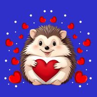 Hedgehog Lover Love Hearts Hedgehog Valentines Day Gift 16 in Basic Backpack