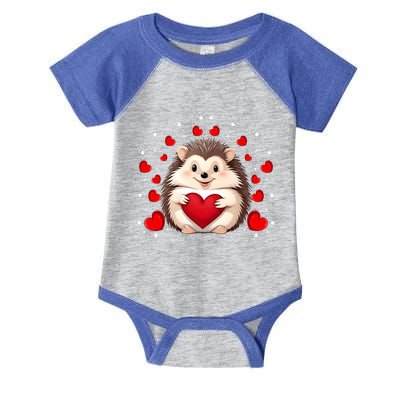 Hedgehog Lover Love Hearts Hedgehog Valentines Day Gift Infant Baby Jersey Bodysuit