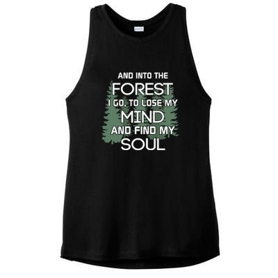 Hiking Lover Lose My Mind & Find My Soul Camping Ladies PosiCharge Tri-Blend Wicking Tank