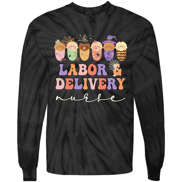 Halloween L&D Labor And Delivery Nurse Party Costume Tie-Dye Long Sleeve Shirt