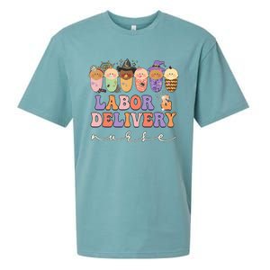 Halloween L&D Labor And Delivery Nurse Party Costume Sueded Cloud Jersey T-Shirt