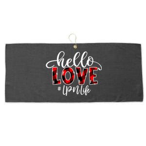 Hello Love Lpn Life Flannel Valentine's Day Gift Large Microfiber Waffle Golf Towel