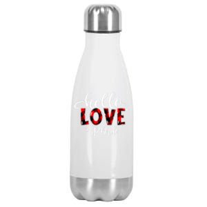 Hello Love Lpn Life Flannel Valentine's Day Gift Stainless Steel Insulated Water Bottle