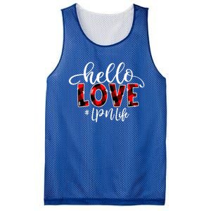 Hello Love Lpn Life Flannel Valentine's Day Great Gift Mesh Reversible Basketball Jersey Tank