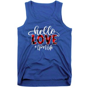 Hello Love Lpn Life Flannel Valentine's Day Great Gift Tank Top