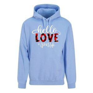 Hello Love Lpn Life Flannel Valentine's Day Great Gift Unisex Surf Hoodie