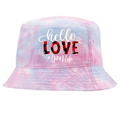 Hello Love Lpn Life Flannel Valentine's Day Cool Gift Tie-Dyed Bucket Hat