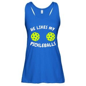 He Likes My Pickleballs Couple Pickleball Matching Ladies Essential Flowy Tank