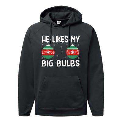 He Likes My Big Bulbs Funny Couples Matching Christmas Performance Fleece Hoodie