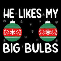 He Likes My Big Bulbs Funny Couples Matching Christmas Drawstring Bag