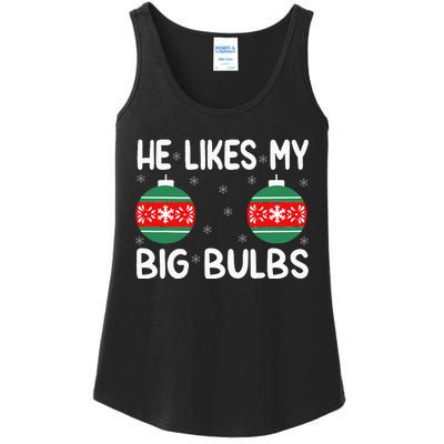 He Likes My Big Bulbs Funny Couples Matching Christmas Ladies Essential Tank