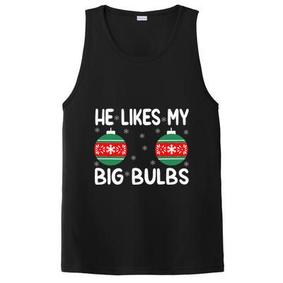 He Likes My Big Bulbs Funny Couples Matching Christmas PosiCharge Competitor Tank