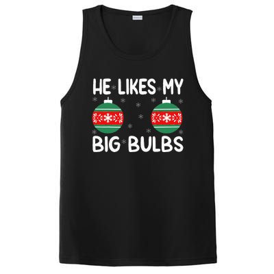 He Likes My Big Bulbs Funny Couples Matching Christmas PosiCharge Competitor Tank